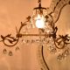 Vintage Italian Style Brass Enameled Chandelier with Faceted Diamond Crystal Drops